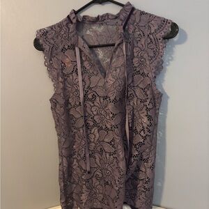 White House Black Market Lavender Lace Blouse